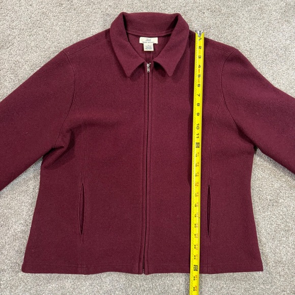 Brooks Brothers 346 Burgundy Wool full Zip Front Jacket Womens XL Pockets - Picture 3 of 7